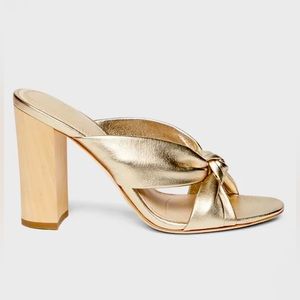 Paige Sabina Knotted Metallic Mule Sandals